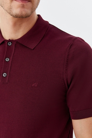 Sabri Özel Erkek Bordo Normal Kesim Regular Fit Viskon Dokuma Düğmeli Polo Yaka Tişört