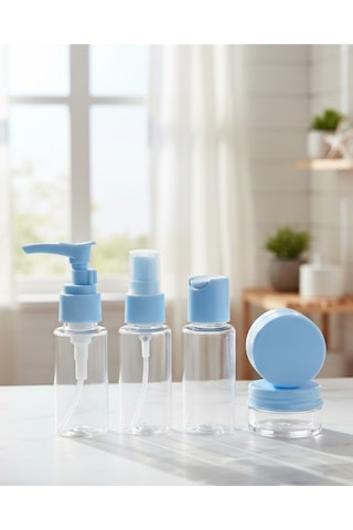 30 Ml 5 Li Seyahat Boy Kozmetik Organizer Seti - Lisinya Şeffaf