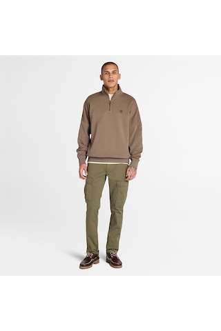 Timberland Çeyrek Fermuarlı Erkek Sweatshirt Kahverengi