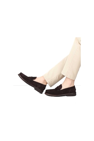 Erkek Kahverengi Süet Deri Loafer