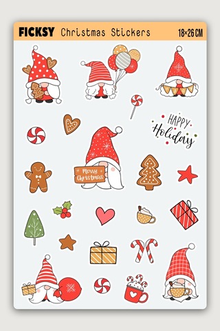 Sevimli Yılbaşı Cücesi Yeni Yıl Temalı Sticker Seti - 23 Adet Etiket Çıkartma Diğer Sevimli Yılbaşı Cücesi Yeni Yıl Temalı Sticker Seti - 23 Adet Etiket Çıkartma Diğer