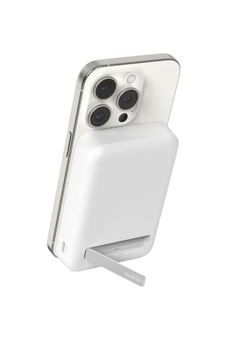 Belkin Bpd008btwt Boostcharge Qi2 15w 10k Magsafe Uyumlu Kablosuz Powerbank Beyaz siyah