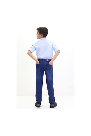 Gzt Tekstil Erkek Çocuk Pantalon Likralı Kot Jeans Pantolon 6-12 Yaş Koyu Mavi