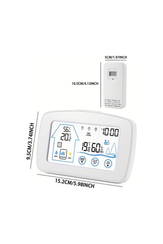 Boatshop1 Beyaz Kablosuz Ic Dis Mekan Termometre Higrometre Dijital Renkli Ekran Hava Istasyonu