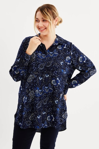 Uzun Kollu Gömlek Tunik-lacivert Lacivert