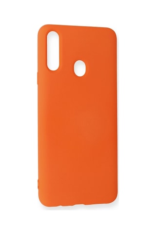 Newface - 733 - Samsung Galaxy Uyumlu A20s Kılıf Nano İçi Kadife Silikon - Csmo-tex - - Turuncu