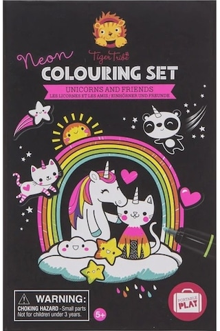 Tiger Tribe Neon Boyama Seti - Unicorns And Friends