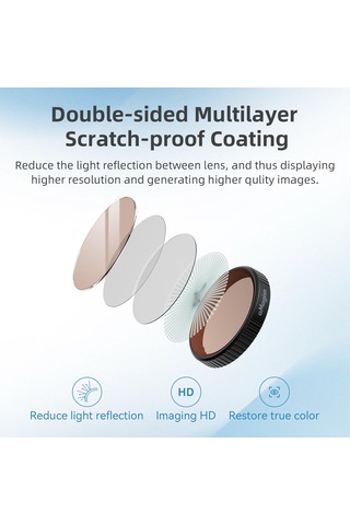 Djı Action 5 Pro / 4 / 3 İçin Amagisn Filtresi, Özellik: Nd8+16+32+64 Siyah