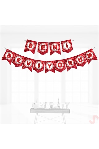 Seni Seviyorum Karton Banner, 190 cm