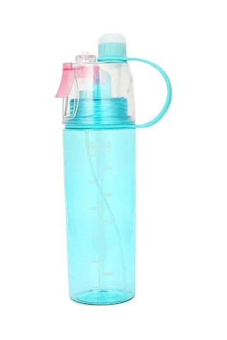 Mufunye Mavi 600ml Sprey Özellikli Spor Su Bardağı - Dış Mekan Kullanıma Uygun Plastik Soğutucu İçecek Kabı Mavi