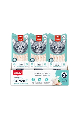 Kitten Tavuklu Morina Balıklı Krema Yavru Kedi Ödülü, 5x14 Gr 6927749874072