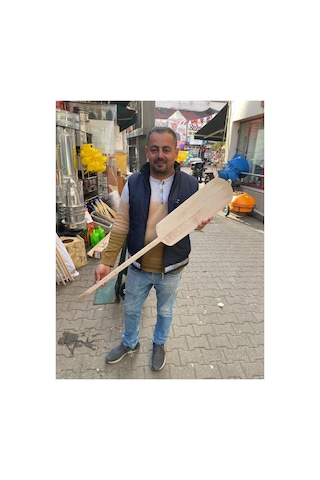 Ahşap Fırın Küreği Pizza Pide Lahmacun Küreği Fırın Küreği 115x45x15cm Seffaf