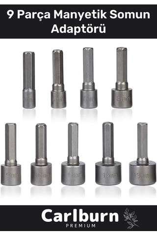 Premium Titanyum Kaplama Uzun Ömürlü Aşınma Karşıtı Koruma 9 Parça Manyetik Somun Adaptörü Seti