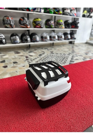 40 Litre Motosiklet Sırtıklı+üst Bagaj Full Arka Çanta Beyaz
