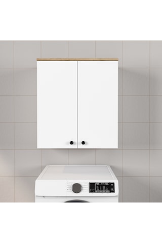 Ferniso Mobilya Banyo Dolabı 2 Kapaklı Beyaz-ceviz Beyaz