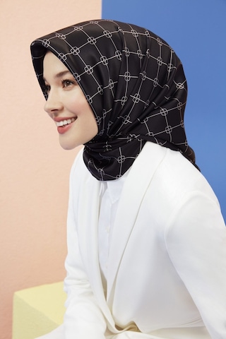 Armine Dj Saf İpek Eşarp 8555d T Nostalji Twill -14 Siyah Beyaz