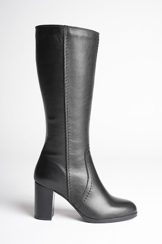 Analin Shoes Kadın Hakiki Deri Topuklu Çizme Siyah
