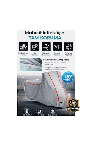 Rks Fort 250 Topcase Uyumlu Gri-kırmızı Dikiş.kilitli Motor Brandası.