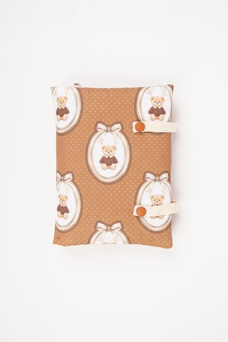 Kitap Ve Defter Kılıfı Ayıcık Desenli Çok Bölmeli Kumaş Organizer 19x26 Cm