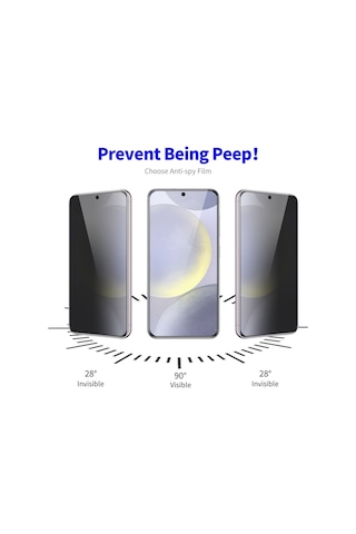 Samsung Galaxy S24 Fe İle Uyumlu Hayalet Privacy Gizlilik Filtreli Tam Kaplayan Cam Ekran Koruyucu