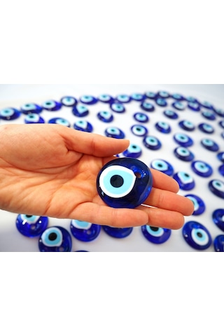 Cam Nazar Boncuğu 0 No 50 Adet 4 Cm
