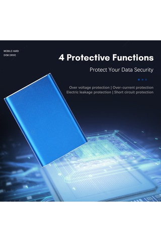 Maiyame Usb3.0 80gb 2.5" Sata Metal Mobil Disk, Hızlı Veri Transferi, Hafif Ve Taşınabilir, Mavi