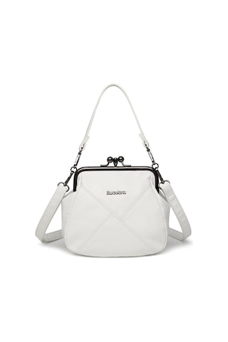Smart Bags Yıkama Deri Burslu Kadın Omuz Çantası 21-k Barcelona 1848-7 Beyaz