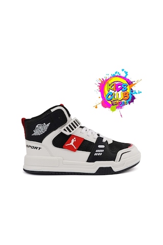 Cool King Uzun Çocuk Sneaker Spor Ayakkabı Siyah / Kırmızı Kırmızı - Siyah