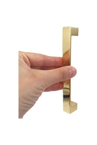Bihter Düz Kulp 128 Mm Altın Mutfak Kulpu Çekmece Dolap Kapak Kulbu Metal Mobilya Dolabı Kulpları
