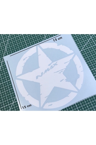 Deeb Army N-Max Yıldız Sticker Etiket Mat Beyaz 2 Adet