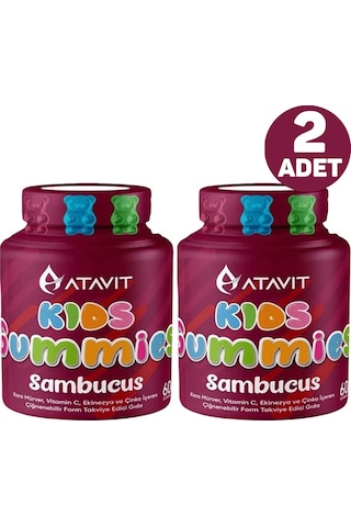 Atavit Kids Sambucus 60 Gummies 2 Adet