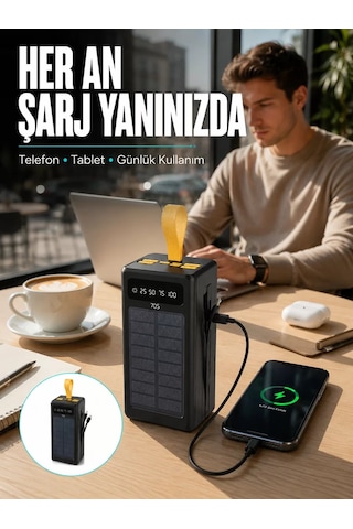 Kamp Ve Outdoor Kullanıma Uygun Güneş Panelli Powerbank Yeni Nesil 30.000 Mah 27847309