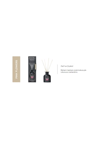 Bambuhome Dıffuser Oda Ofis Ortam Kokusu Pembe Çiçekler 120 Ml Reed Dıffuser Pink Flower Çiçek Buketi