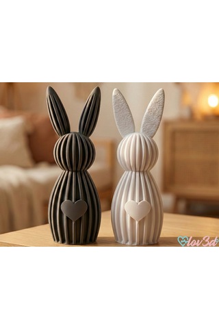 Black & White Bunny Figurines / Siyah Beyaz Tavşan Dekor / Nordic Table Ornament