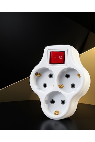 Duvar Prizi Çoklayıcı 3'lü Kompakt Anahtarlı Model: Uczzdlyn3luanahtarlıgolyat-5 0