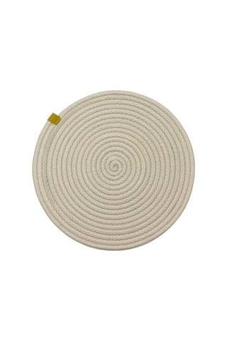 Jutty Hasır Görünümlü Jüt Dokuma Yuvarlak Krem Düz Dekoratif Amerikan Servis 32x32 Cm Supla Krem