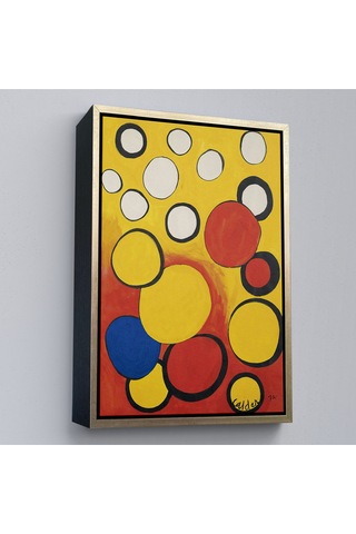 Çerçeveli Calder - Sarı Ve Kırmızı Küreler Tablosu - Orbs On Yellow And Red-7367