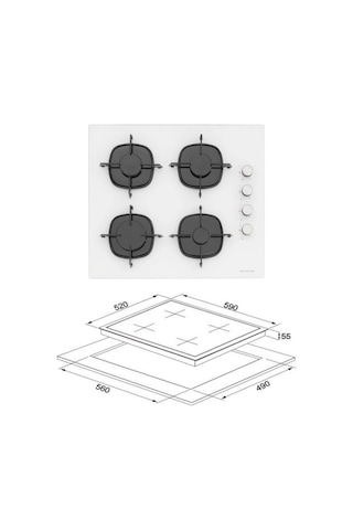 Silverline S2-BO6502W02 + CS5700E6W01 + 3457 Soho Beyaz Ankastre Set
