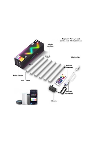 Tüp Led Birleştirilebilir Rgb-ıc Telefon Ve Kumanda Kontrollü