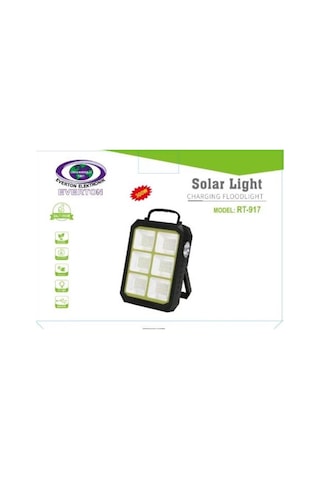 Everton Rt-917 Şarjlı 300w Solar Panelli Projektör Led Metalik Gri