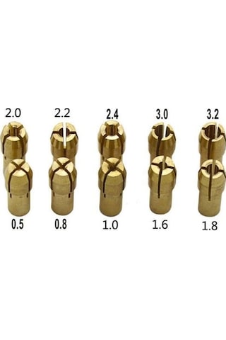 10 Adet Pirinç Mandren Penset Gravür Aletleri Mini Matkap için