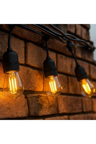 Ayt Ledx Kb00002 10 Lu E27 Duy Sıralı 10 Metre Lamba Kablosu 10 Adet Duy İçerir Açık Hava Düğün Eğlence Aydınlatması