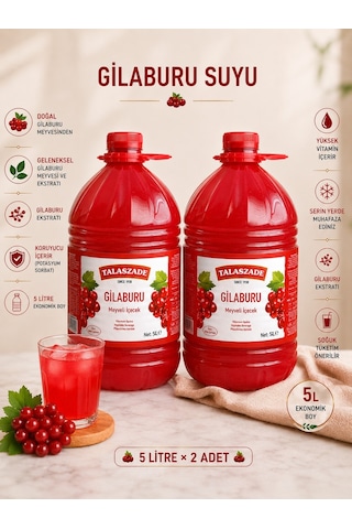 Talaszade Gilaburu Suyu 5 L X 2 Adet - Şeker İlavesiz Koruyucu İçerir - Güven Bitkisel