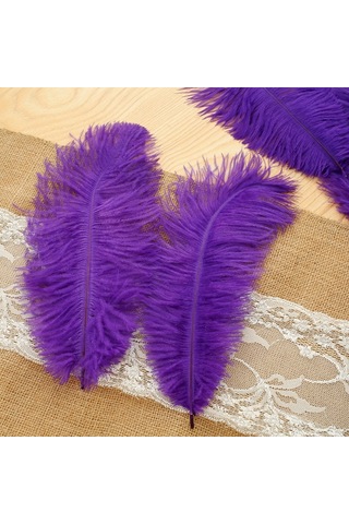 Kuzey Oyuncak 3 Adet Büyük Boy 35 Cm Mor Deve Kuşu Tüyü Vıp Purple Ostrıch Feather Büyük Boy Dekor Mor Kuş Tüyü 5+