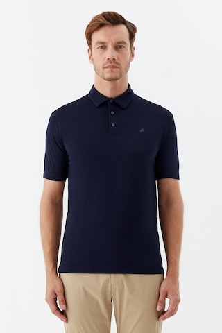 Sabri Özel Erkek Lacivert Dar Kesim Slim Fit Pamuklu Dokuma Düğmeli Polo Yaka Tişört