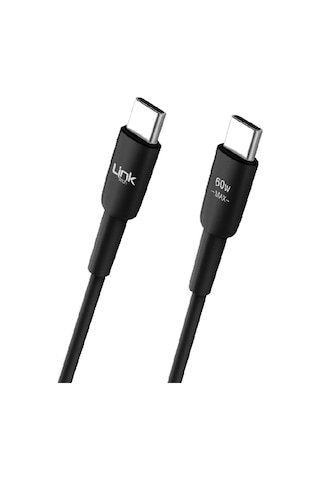 Linktech K604 Safe Type-c - Type-c 60W Hızlı Şarj Kablosu 1M Siyah