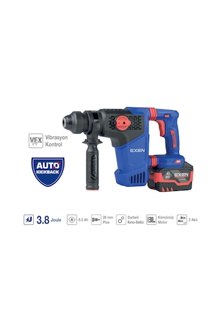 Exen En 436 Pm Kömürsüz Şarjlı Kırıcı-delici Matkap 21v 6.0 Ah 3.8 Joule