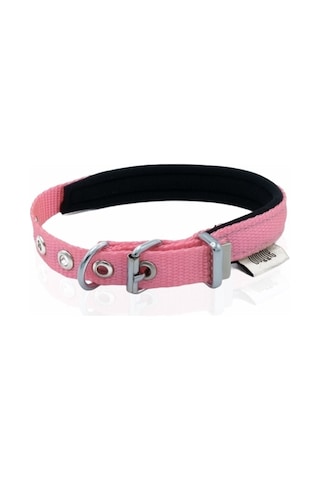 Doggie Konfor Dokuma Boyun Tasması Pembe 1.5 x 25-30 CM Pembe