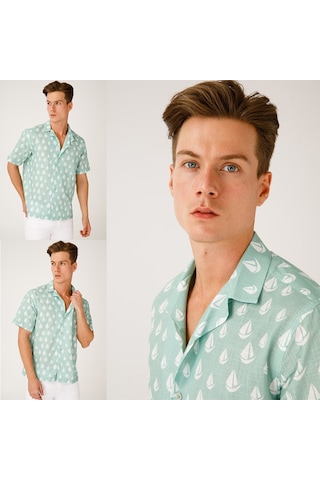 Anemoss Yelken Erkek Gömlek Buz Mavisi Buz Mavi