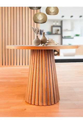 Acantus Natural Ahşap Yemek Masası 100x100 Naturel